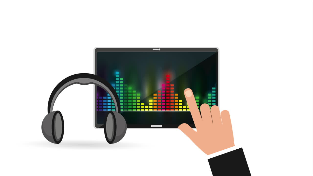 diseño de iconos de audio, animación de video