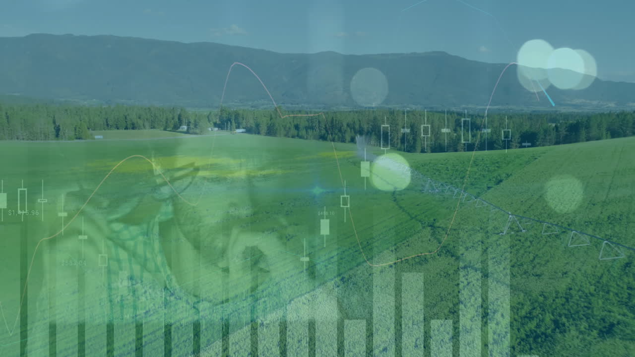 풍경에 대한 데이터 처리의 애니메이션