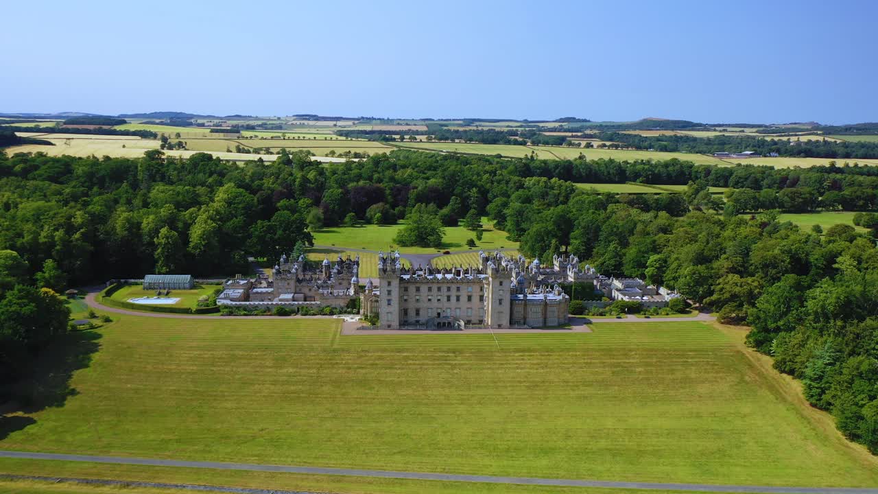 Famous Scottish Landmark Floors Castle in Scottish Borders, Famous Castle in Kelso, Scotland, United Kingdom.