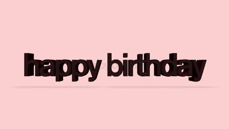 rolling happy birthday text on brown gradient