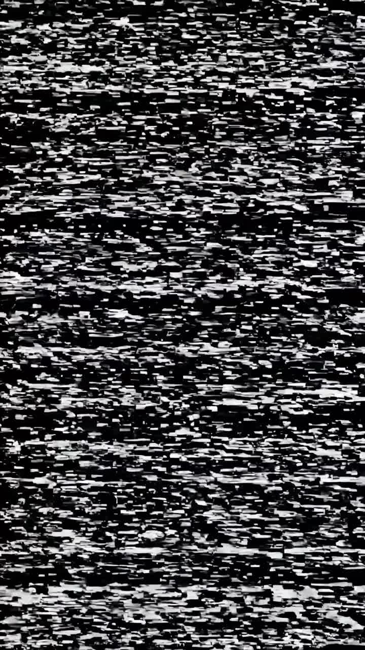 Effetto glitch video retrò con linee statiche orizzontali, che simula uno schermo TV vintage