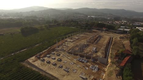 Construcción-De-Una-Casa-De-Campo-Vista-Aérea