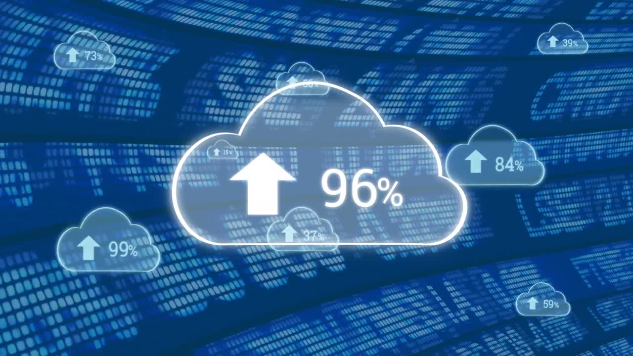 cargar nubes de progreso e información sobre las existencias