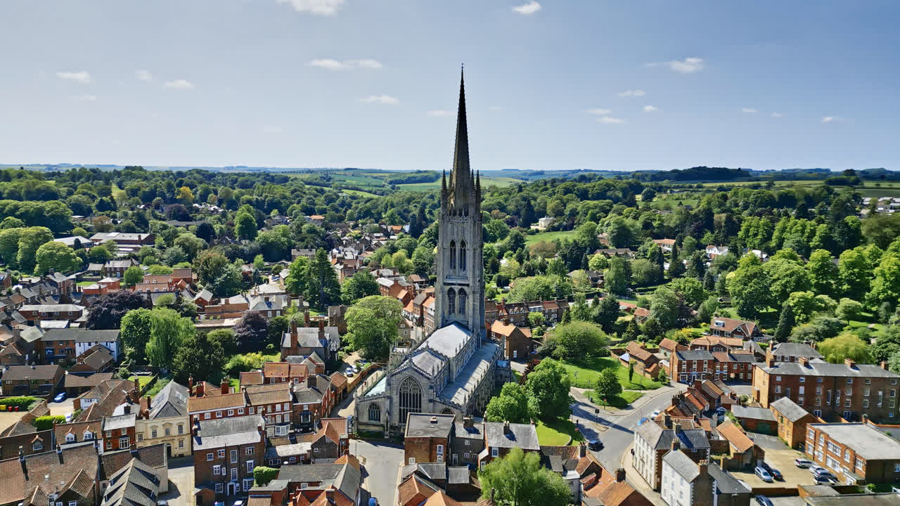 disfrute de un recorrido aéreo de louth, la ciudad medieval de lincolnshire