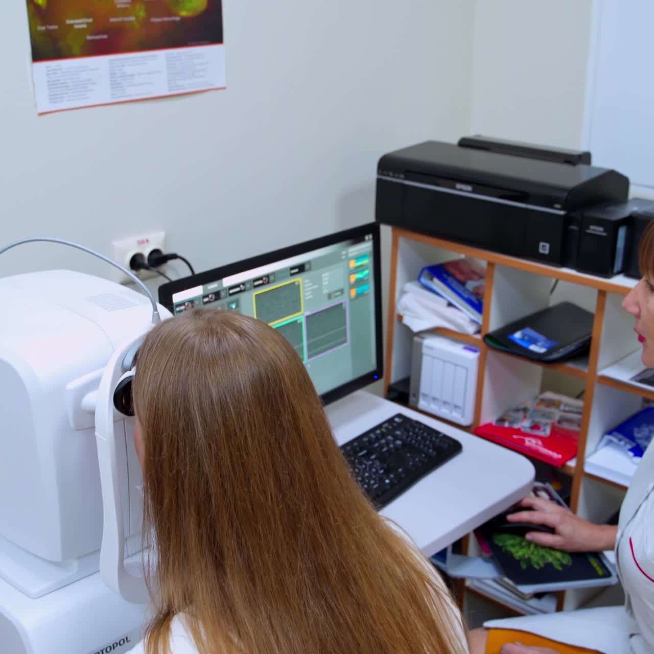 Checking vision of young woman