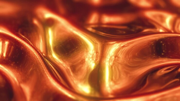 Orange Liquid Metal Looped Abstract Animation