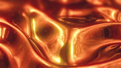 animación abstracta en bucle de metal líquido naranja