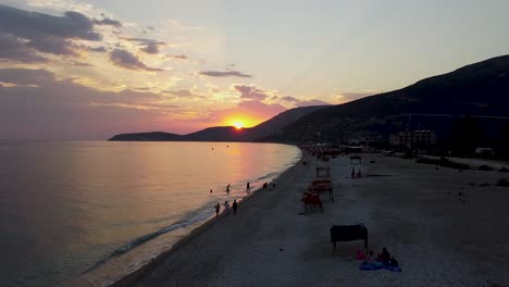 sunset on the beach in albania