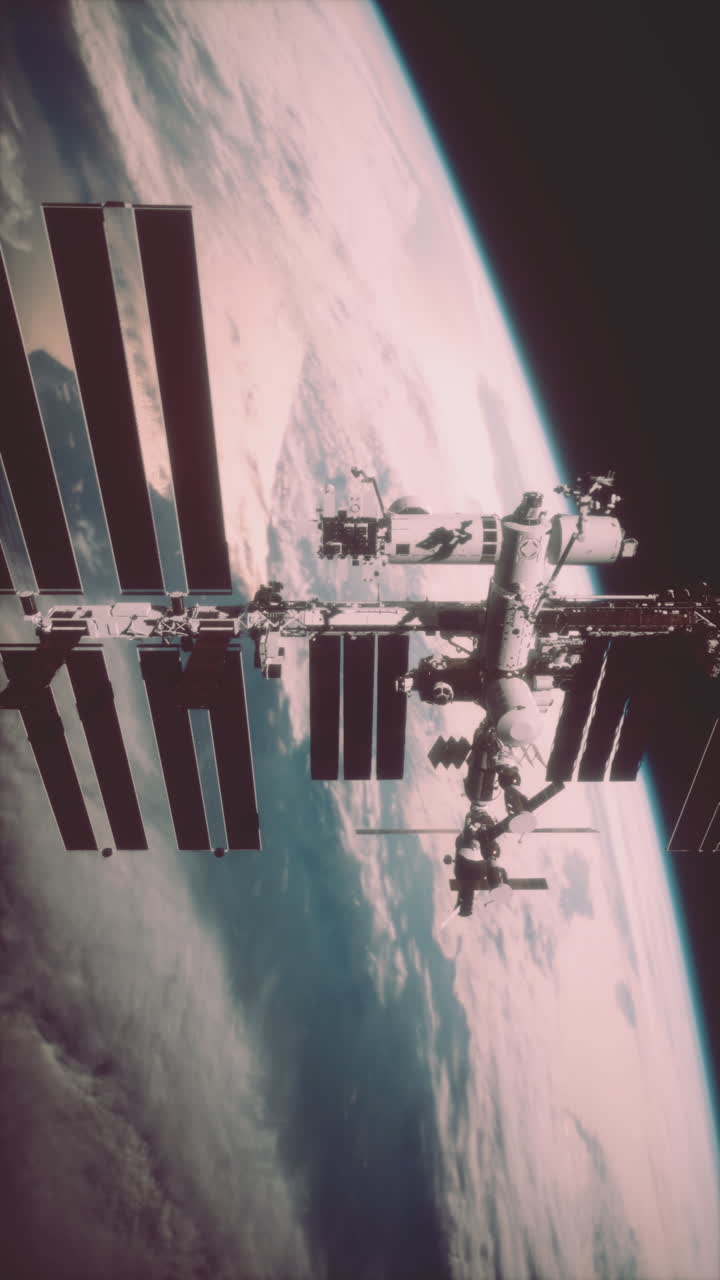 Estação Espacial Internacional orbitando a Terra
