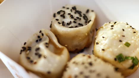 delicious buns with sesame seeds and chives