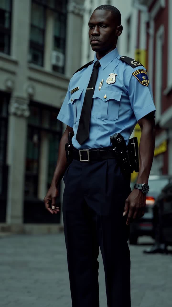 Agente di polizia in servizio