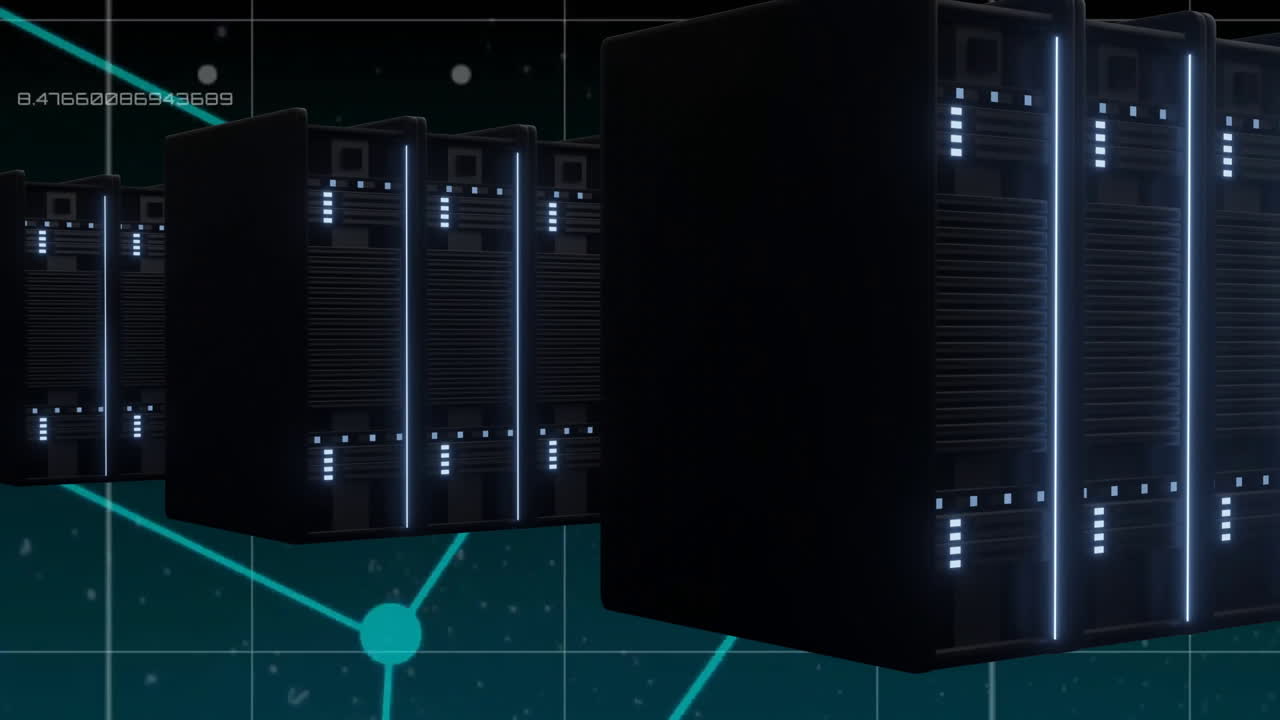 Animation of data processing over computer servers