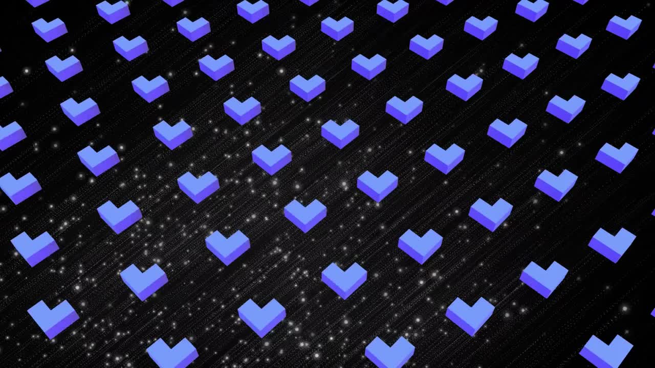 검은색 배경에 있는 밝은 반점 위의 모양의 애니메이션.