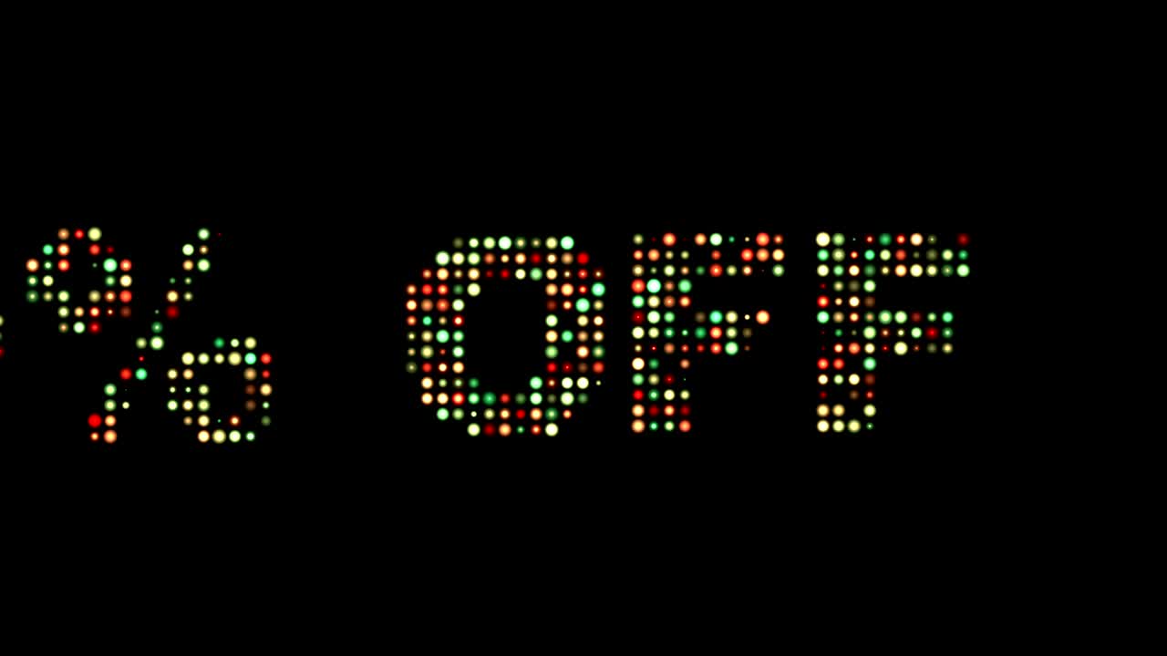 70% de descuento en la pantalla de panel de pared con desplazamiento de texto