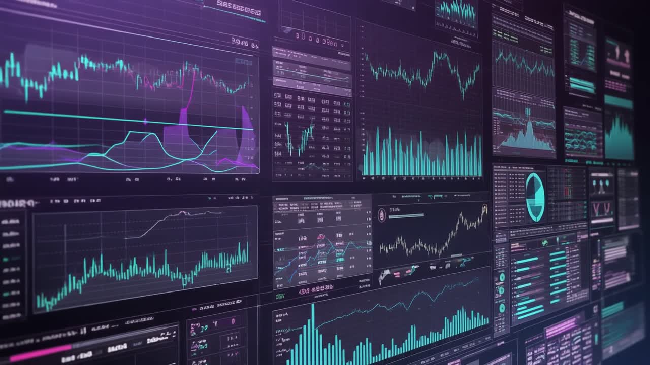 Digital Display of Financial Data Charts and Graphs
