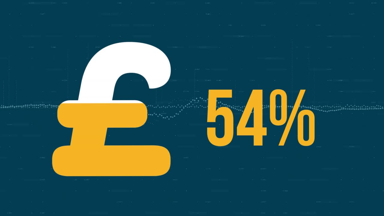 Animazione del simbolo dell'euro che si riempie e percentuale in aumento, con un'elaborazione dati