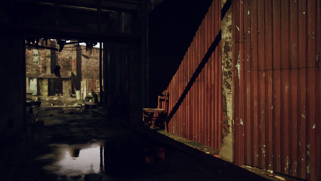 callejón abandonado, dañado