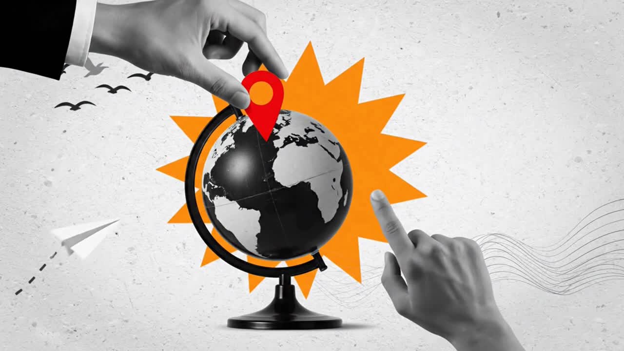 Global Travel and Destination Planning with a Globe and Location Pin