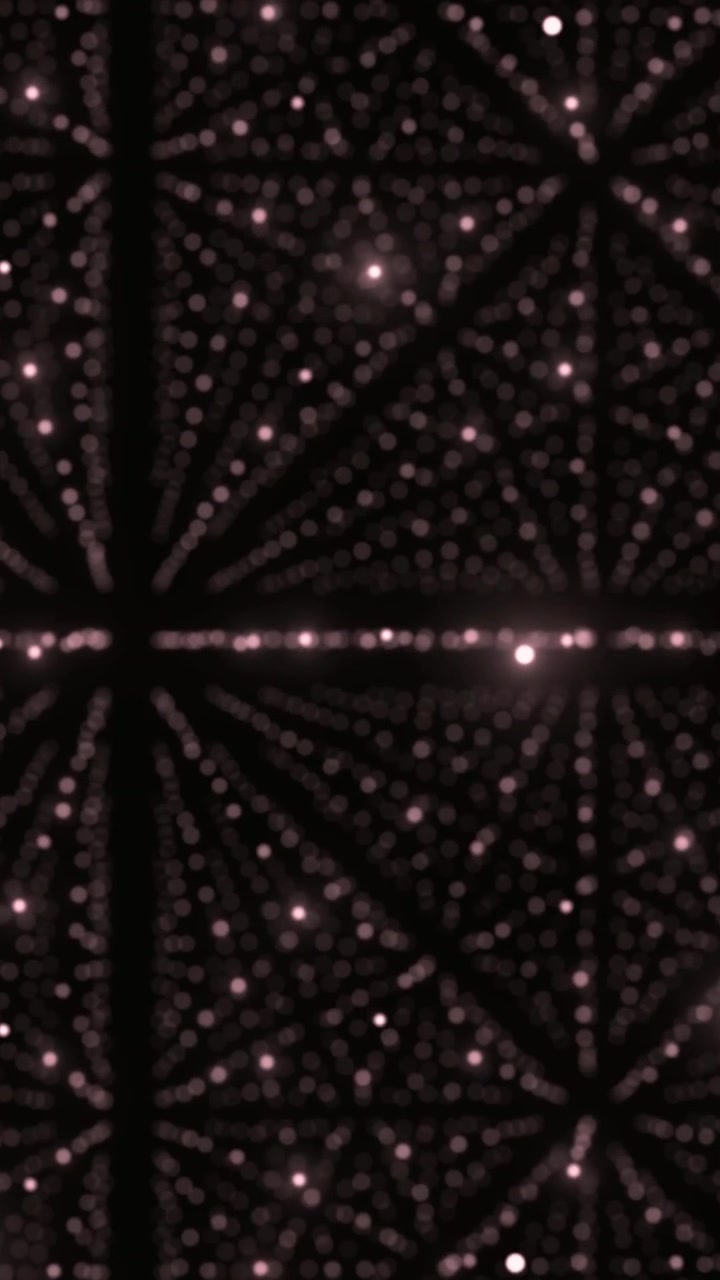Griglia Astratta di Particelle Rosa Luminose su Sfondo Nero