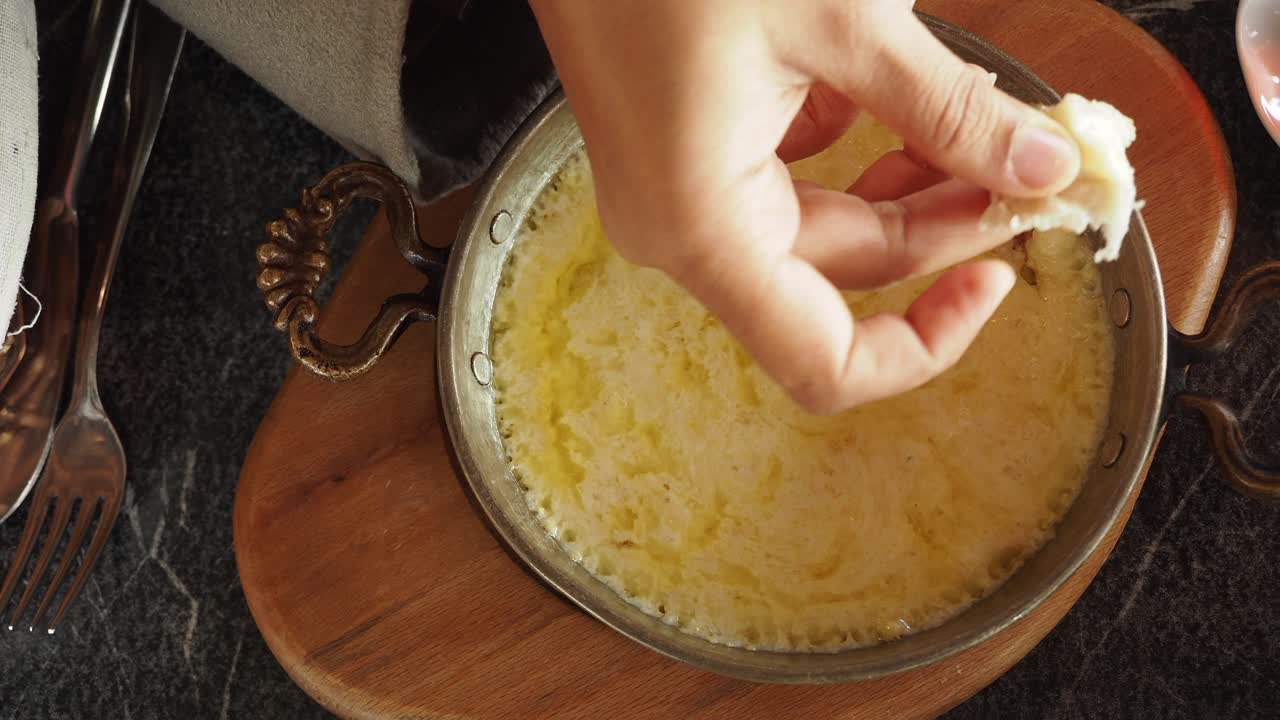 Preparing Turkish Cacik Breakfast