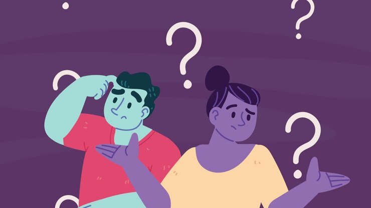 couple with doubts characters animation