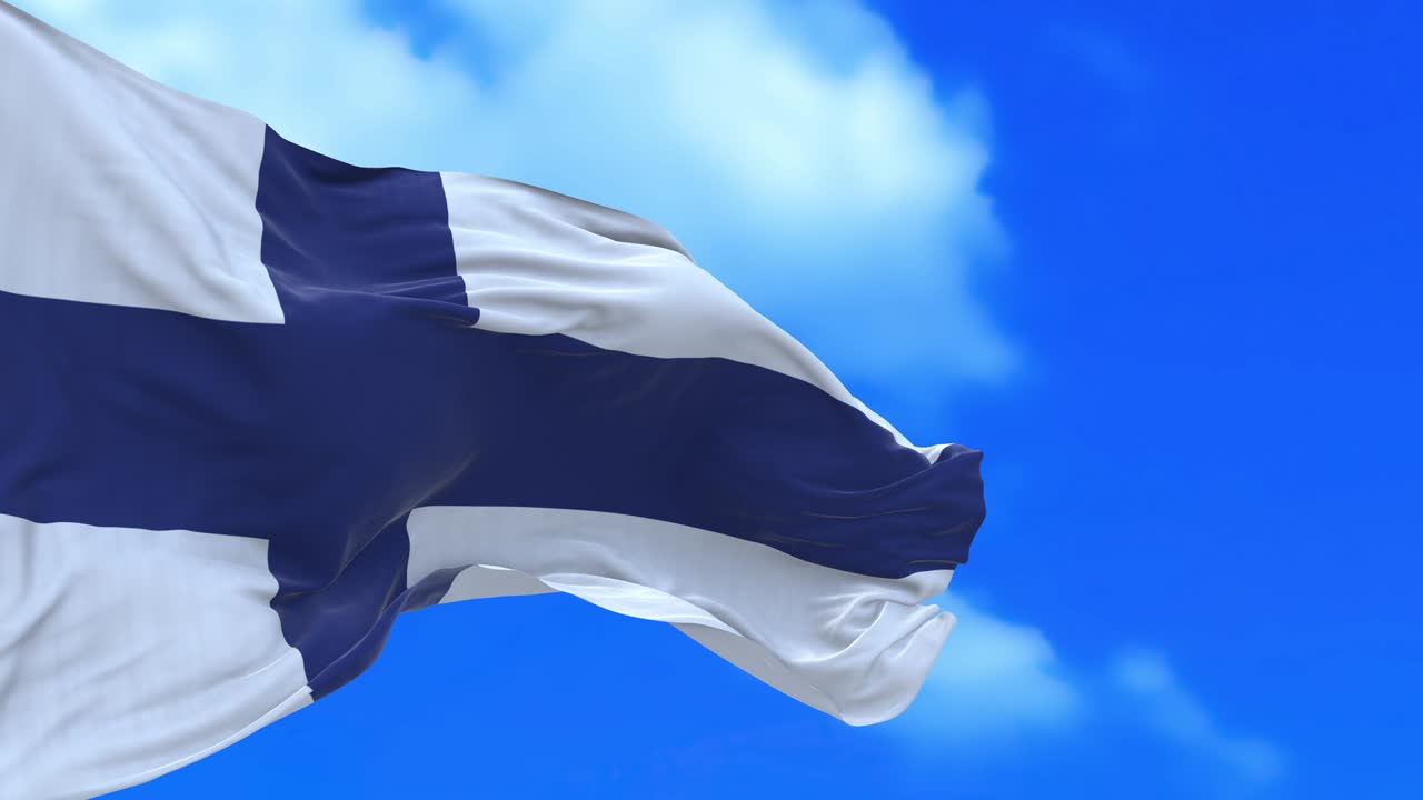 un bucle sin costuras de la bandera finlandesa.