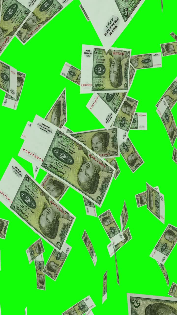 Falling Omani Rials on Green Screen | Premium Stock Video Footage