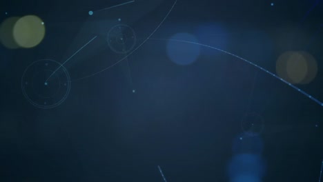 animation of network of connections with blurry lights on black background