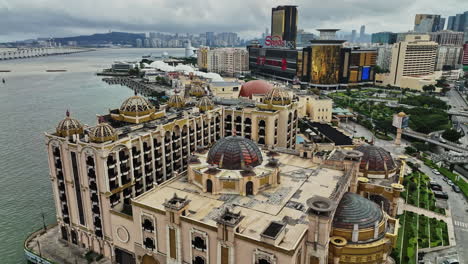 an aerial view of a building in a city