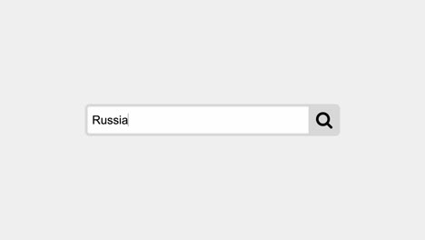 typing russia as keyword in search bar in search engine