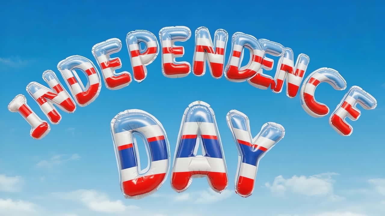 Independence Day Balloons in Thai Flag Colors