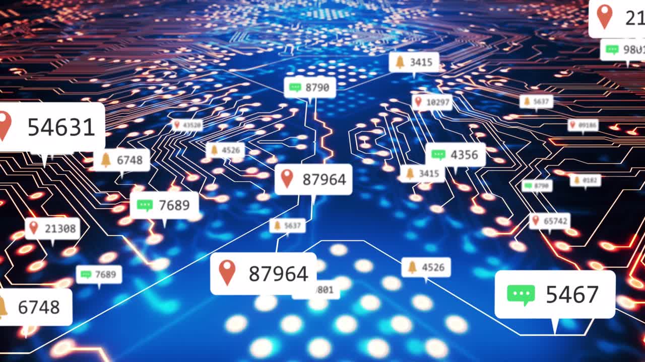 프로세서 소켓을 통해 소셜 미디어 아이콘의 애니메이션