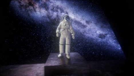 astronauta en una base espacial en el espacio profundo