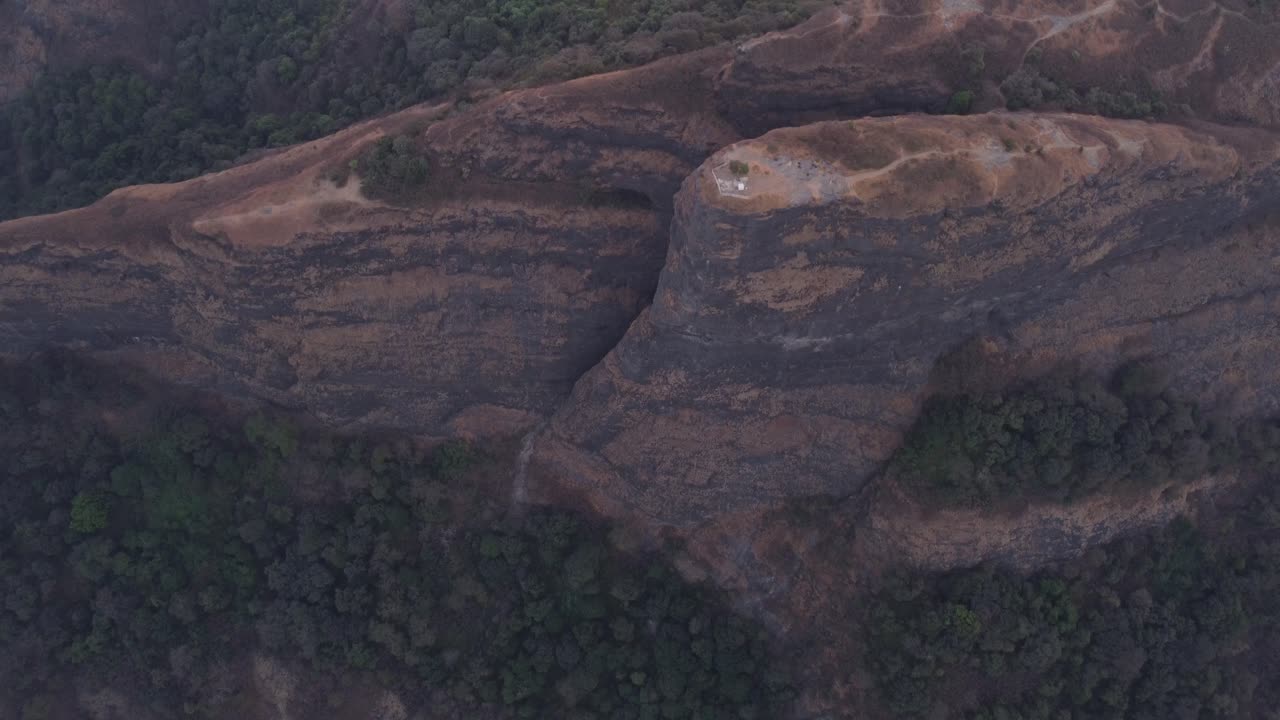 Sahyadri mountain range, Maharashtra, Dukes Nose in Lonavala, Drone shot