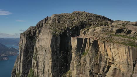 aerial footage pulpit rock preikestolen beautiful nature norway