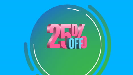 animación del texto de venta sobre un fondo móvil púrpura