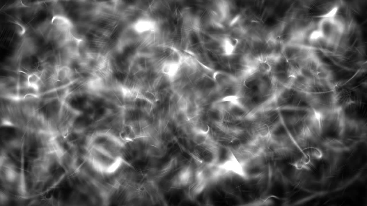 무작위적인 단기간 밀집된 나선형 파동이 공간을 통해 퍼져나갑니다.