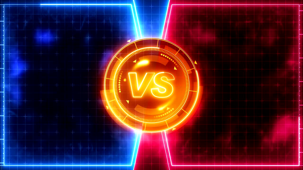 animación de bucle de juego deportivo futurista. contra fondo de lucha. pantalla digital de neón de radar. contra elemento de interfaz de control de juego. competición deportiva de lucha de batalla.