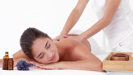 woman enjoying a massage