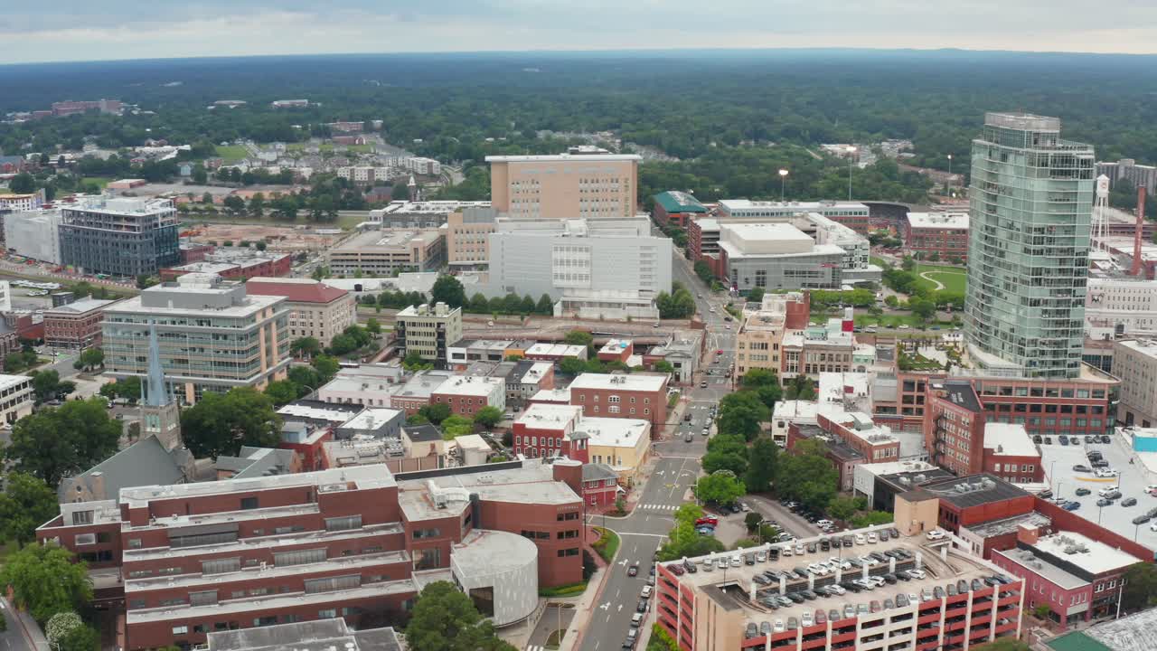 다운타운 더럼, 롤리 nc 근처. 조감도