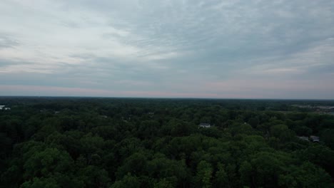 drone-shot footage of an ohio forest at night in a cloudy sky