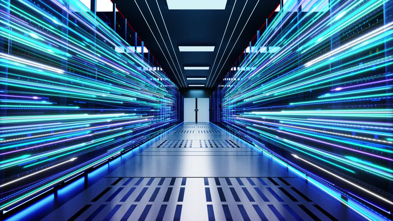 Server room networking digital social connection loop background digital media and futuristic