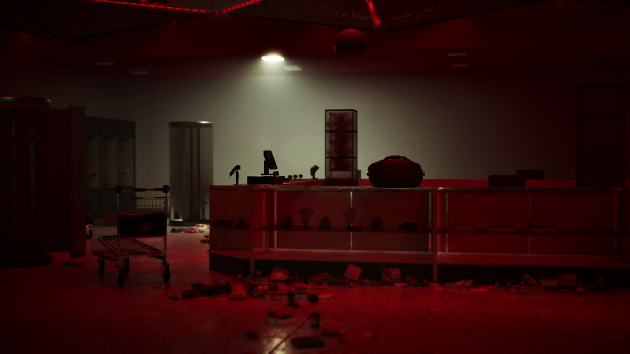 interior de la tienda abandonado