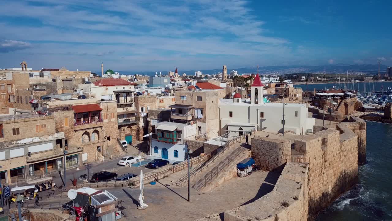 ciudad de akko, israel, vista aérea