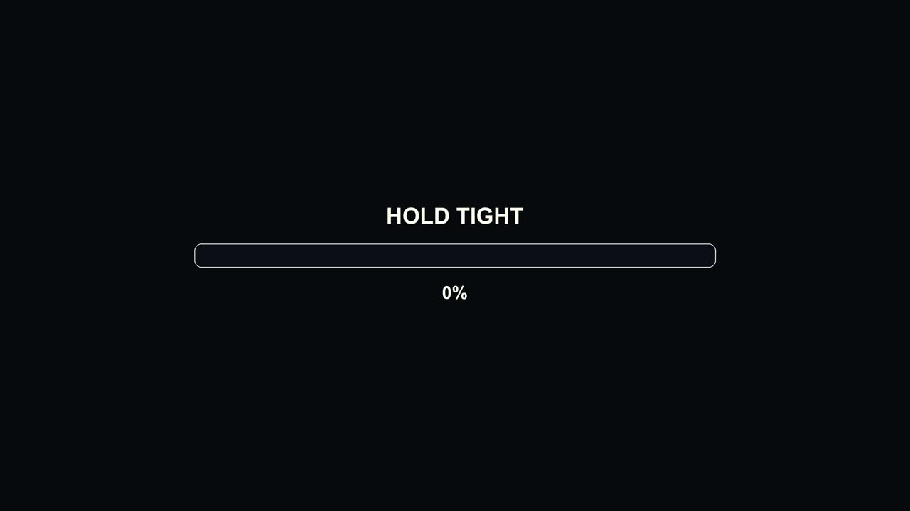 Progress bar animation is displayed for video creators during stream loading. The text prompts viewers to hold tight while content is being prepared. This keeps the audience engaged