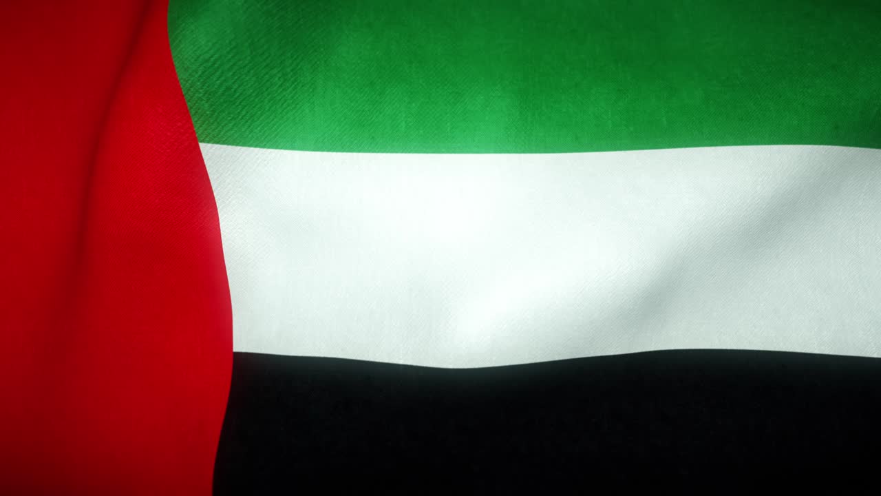 bandera de los emiratos árabes unidos ondeando en el viento