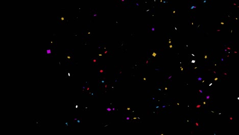 colorful confetti particles explosions falling animation
