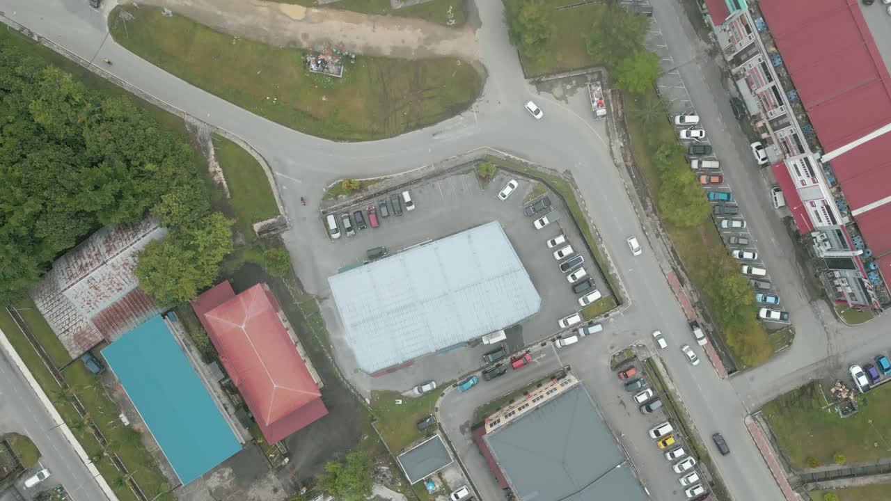 Foggy Morning Beautiful Drone View Of Sri Aman Town At Batang Lupar River, During Regatta And Pesta Benak,Sarawak, Borneo.