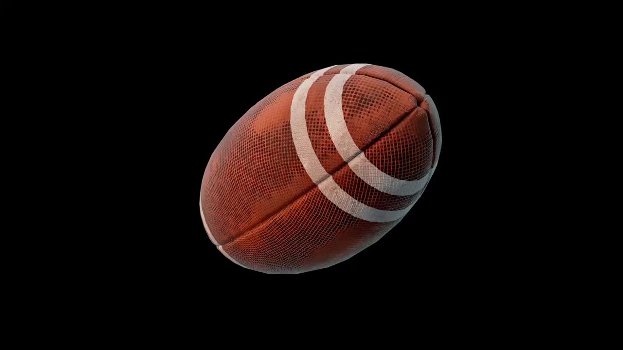 An American football is an elongated, oval-shaped ball made of leather or synthetic material, designed for passing and kicking in the sport, featuring pointed ends and a textured surface for grip.