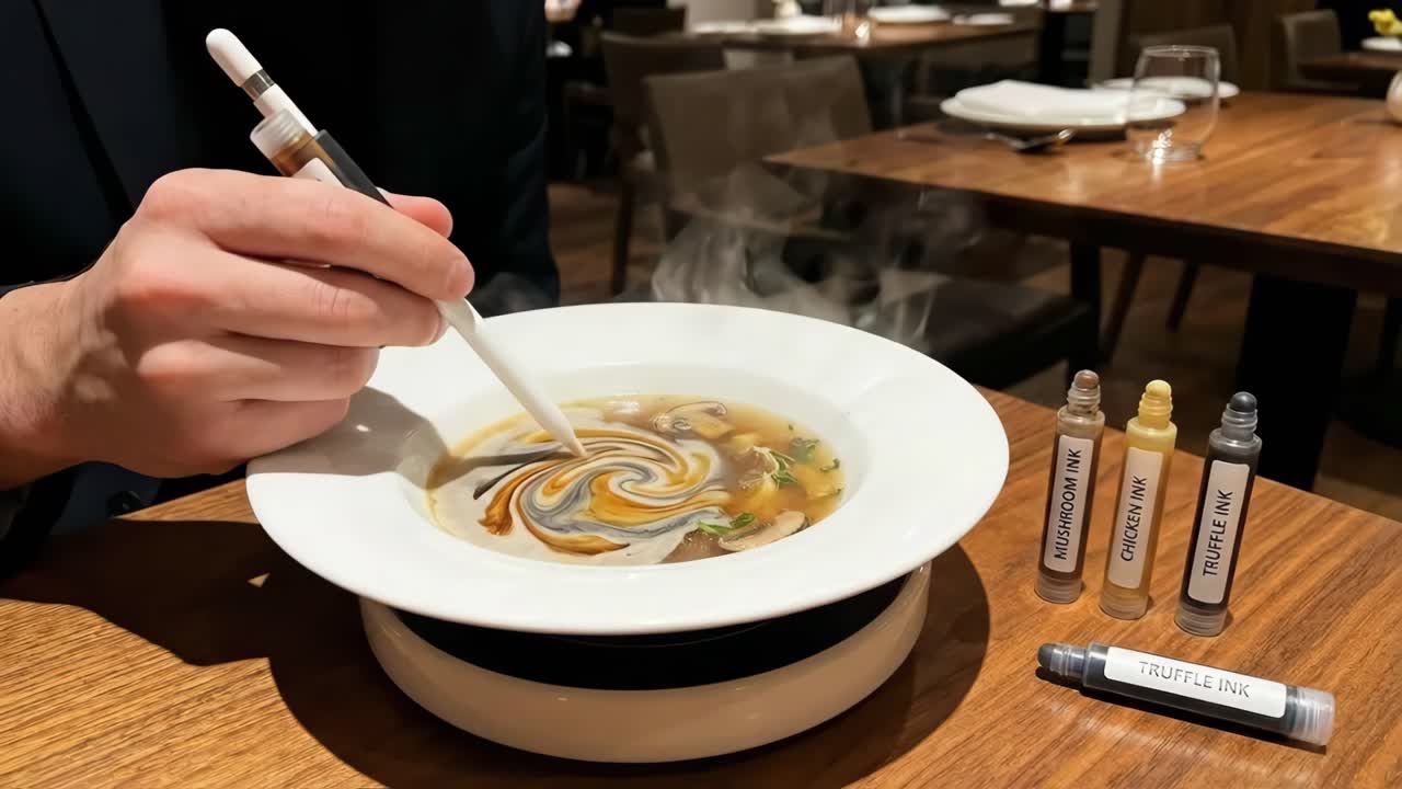 Creative Soup with Flavored Inks